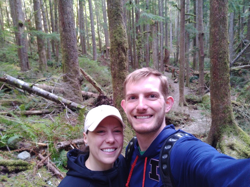 Emily and I in a forest outside of Seattle