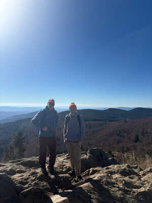 A photo of me and Eric hiking Black Balsam Knob. If it hadn't been for Erin I don't think we would have remembered to take one photo that whole weekend!