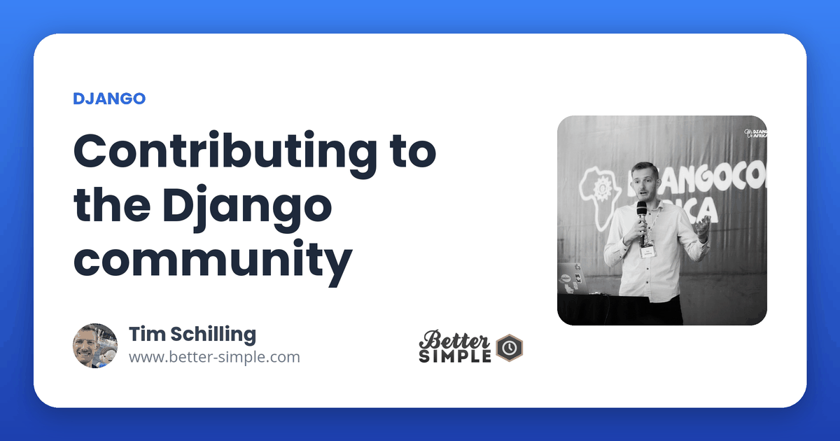 Contributing to the Django community